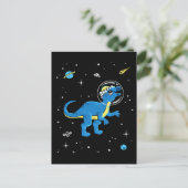 Blaue und gelbe Pachycephalosaurus Dinos im Weltra Postkarte (Stehend Vorderseite)