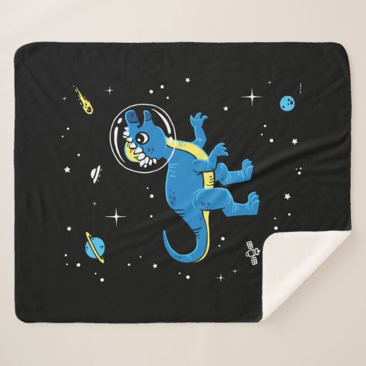 Blaue und gelbe Pachycephalosaurus Dinos im Weltra Sherpadecke (Vorderseite (Horizontal))