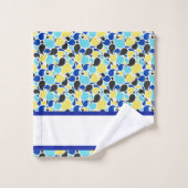 Blaue und gelbe Paisley Badhandtuch Set (Waschlappen)