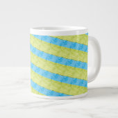 blaue und gelbe Paletten Jumbo-Tasse (Vorderseite Rechts)