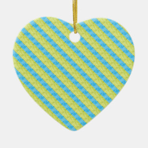 blaue und gelbe Paletten Keramik Ornament