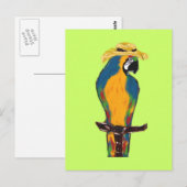 Blaue und gelbe Papagei Postkarte (Vorne/Hinten)