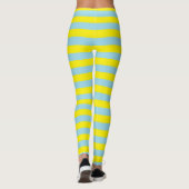 Blaue und gelbe Pastellstreifen Leggings (Rückseite)