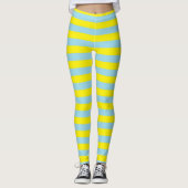 Blaue und gelbe Pastellstreifen Leggings (Vorderseite)
