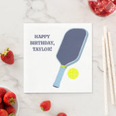 Blaue und gelbe personalisierte Pickleball-Schläge Serviette (Beispiel)