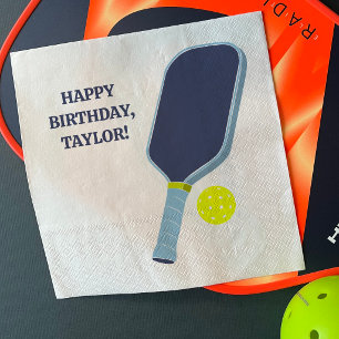 Blaue und gelbe personalisierte Pickleball-Schläge Serviette