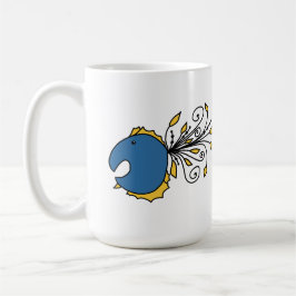Blaue und gelbe Pfauenfische Kaffeetasse