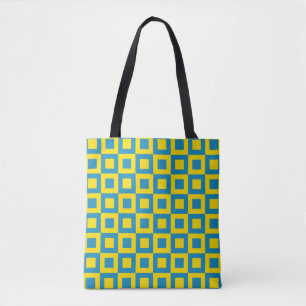 Blaue und gelbe Plätze auf den Plätzen Tasche