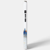 Blaue und gelbe pointillische Stadtarchitektur Case-Mate iPhone Hülle (Rückseite / Links)