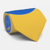 Blaue und gelbe Polka-Punkte Krawatte (Gerollt)