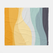 Blaue und gelbe Retromeere Fleecedecke (Vorderseite (Horizontal))