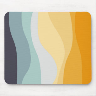 Blaue und gelbe Retromeere Mousepad