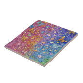 Blaue und gelbe Schmetterlinge Hübsche farbenfrohe Fliese (Seite)