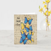 Blaue und gelbe Schmetterlinge Karte (Gelbe Blume)