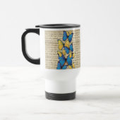 Blaue und gelbe Schmetterlinge Reisebecher (Links)