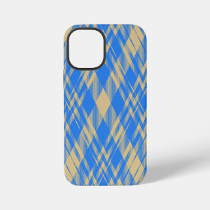 Blaue und gelbe schottische Tartan-Karo iPhone 12 Mini Hülle