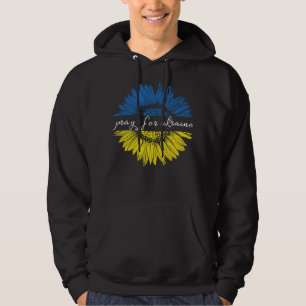 Blaue und gelbe Sonnenblume Beten für die Ukraine Hoodie