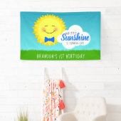 Blaue und gelbe Sonnenblume Geburtstagsparty Banner (Insitu)