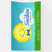 Blaue und gelbe Sonnenblume Geburtstagsparty Banner (Vertikal)