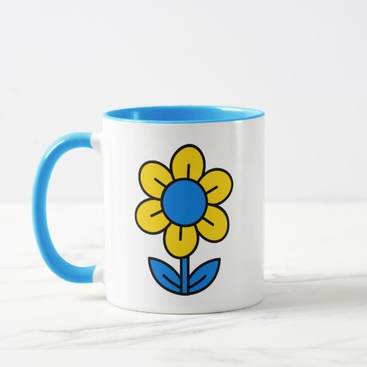 Blaue und gelbe Sonnenblumen Tasse (Links)