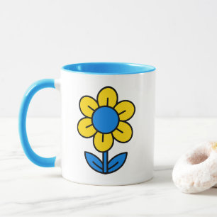 Blaue und gelbe Sonnenblumen Tasse