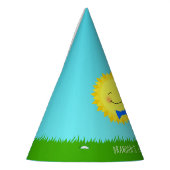 Blaue und gelbe Sonnencreme zum Geburtstag Partyhütchen (Links)