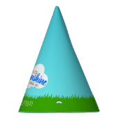 Blaue und gelbe Sonnencreme zum Geburtstag Partyhütchen (Rechts)