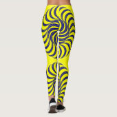 Blaue und gelbe Spirale Leggings (Rückseite)