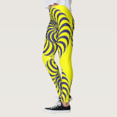 Blaue und gelbe Spirale Leggings (Links)