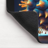 Blaue und gelbe Sporenkugel Mousepad (Ecke)