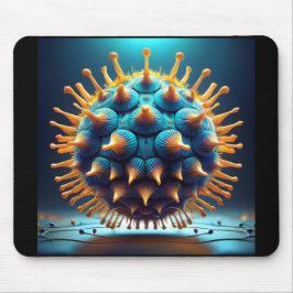 Blaue und gelbe Sporenkugel Mousepad