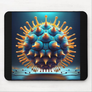 Blaue und gelbe Sporenkugel Mousepad