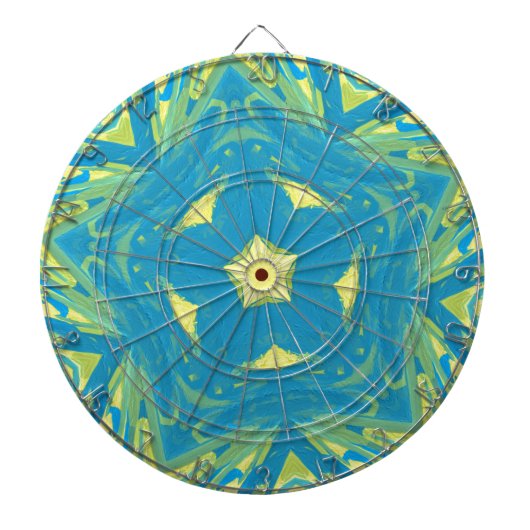 Blaue und gelbe Sterne Dartscheibe (vorne)