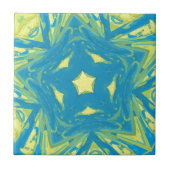 Blaue und gelbe Sterne Fliese (Vorderseite)