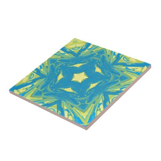 Blaue und gelbe Sterne Fliese (Seite)