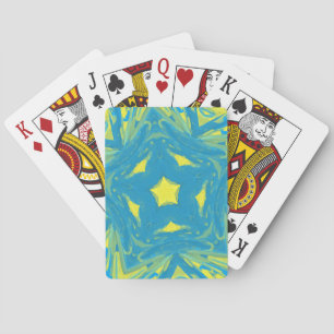Blaue und gelbe Sterne Spielkarten