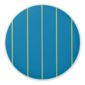 Blaue und gelbe Streifen Keramikknauf (Vorderseite)