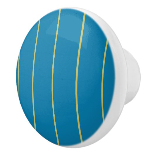 Blaue und gelbe Streifen Keramikknauf (Rechts)