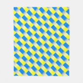 Blaue und gelbe Streifen - modernes Design Fleecedecke (Vorderseite)