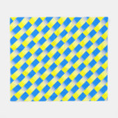 Blaue und gelbe Streifen - modernes Design Fleecedecke (Vorderseite (Horizontal))