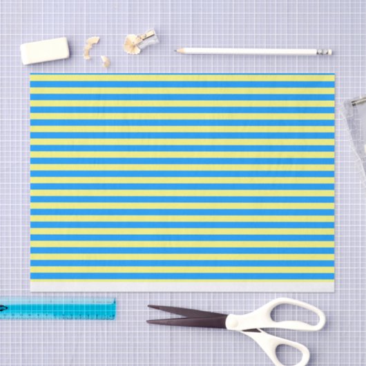 Blaue und gelbe Streifen Seidenpapier (Handwerk)