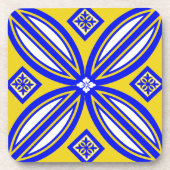 Blaue und gelbe Talavera-Fliesenküste Untersetzer (Vorderseite)