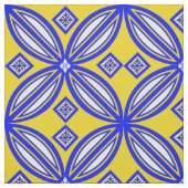 Blaue und gelbe Talavera-Tile-Design Stoff (Muster)