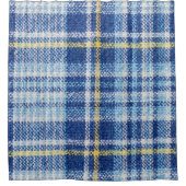 Blaue und gelbe Tartan oder karierter Hintergrund Duschvorhang (Vorderseite)