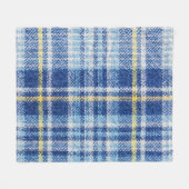 Blaue und gelbe Tartan oder karierter Hintergrund Fleecedecke (Vorderseite (Horizontal))