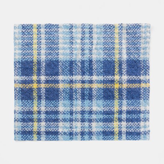 Blaue und gelbe Tartan oder karierter Hintergrund Fleecedecke (Vorderseite (Horizontal))
