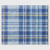 Blaue und gelbe Tartan oder karierter Hintergrund Geschenkpapier (Flach)
