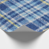 Blaue und gelbe Tartan oder karierter Hintergrund Geschenkpapier (Ecke)