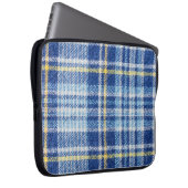 Blaue und gelbe Tartan oder karierter Hintergrund  Laptopschutzhülle (Vorne Rechts)