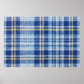 Blaue und gelbe Tartan oder karierter Hintergrund  Poster (Vorne)